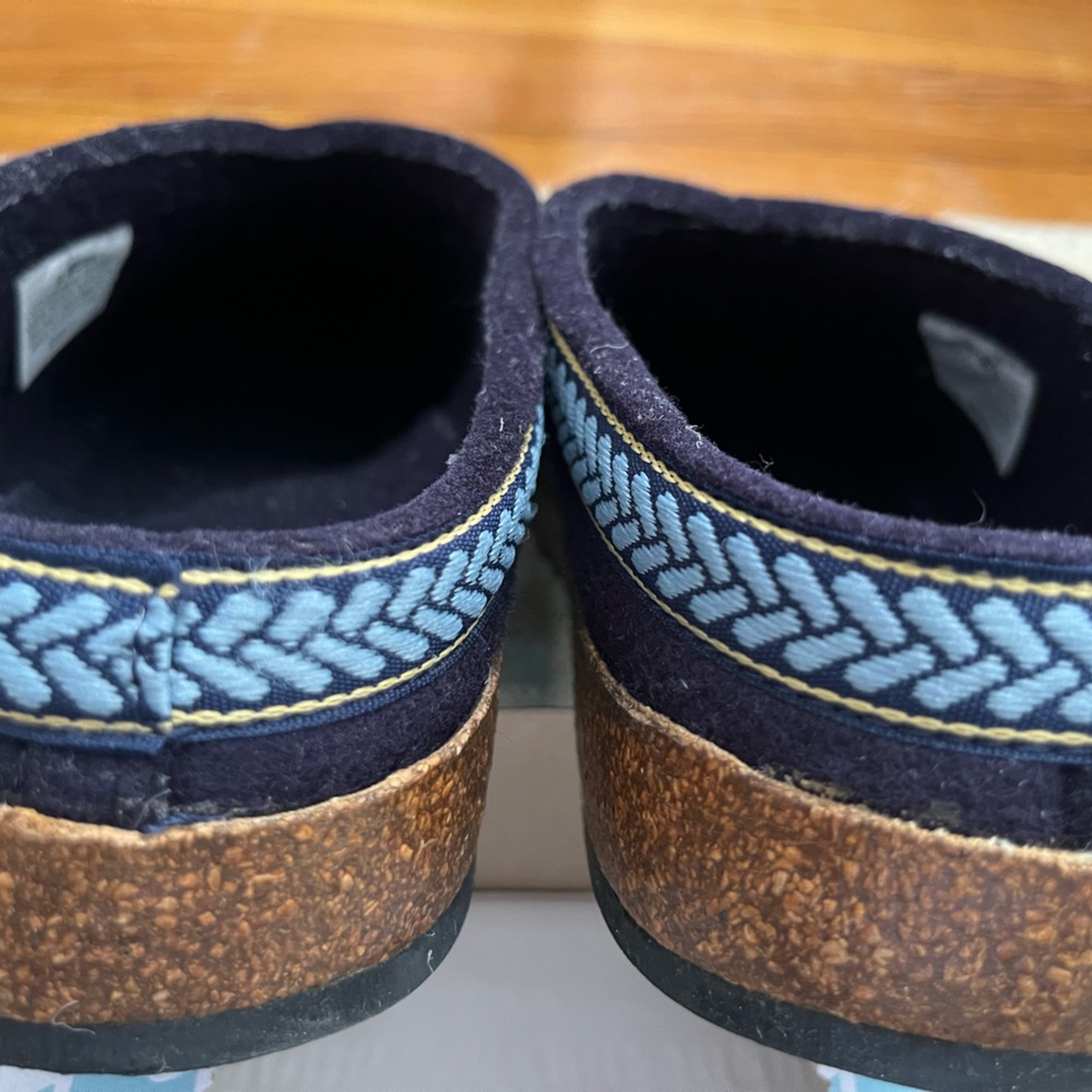 LL Bean Navy Wool Slip-On Clogs size 9 - Picture 7 of 7